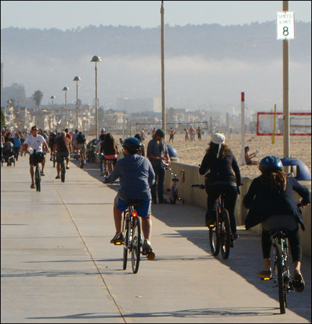 Bikes on the strand in Hermosa Beach